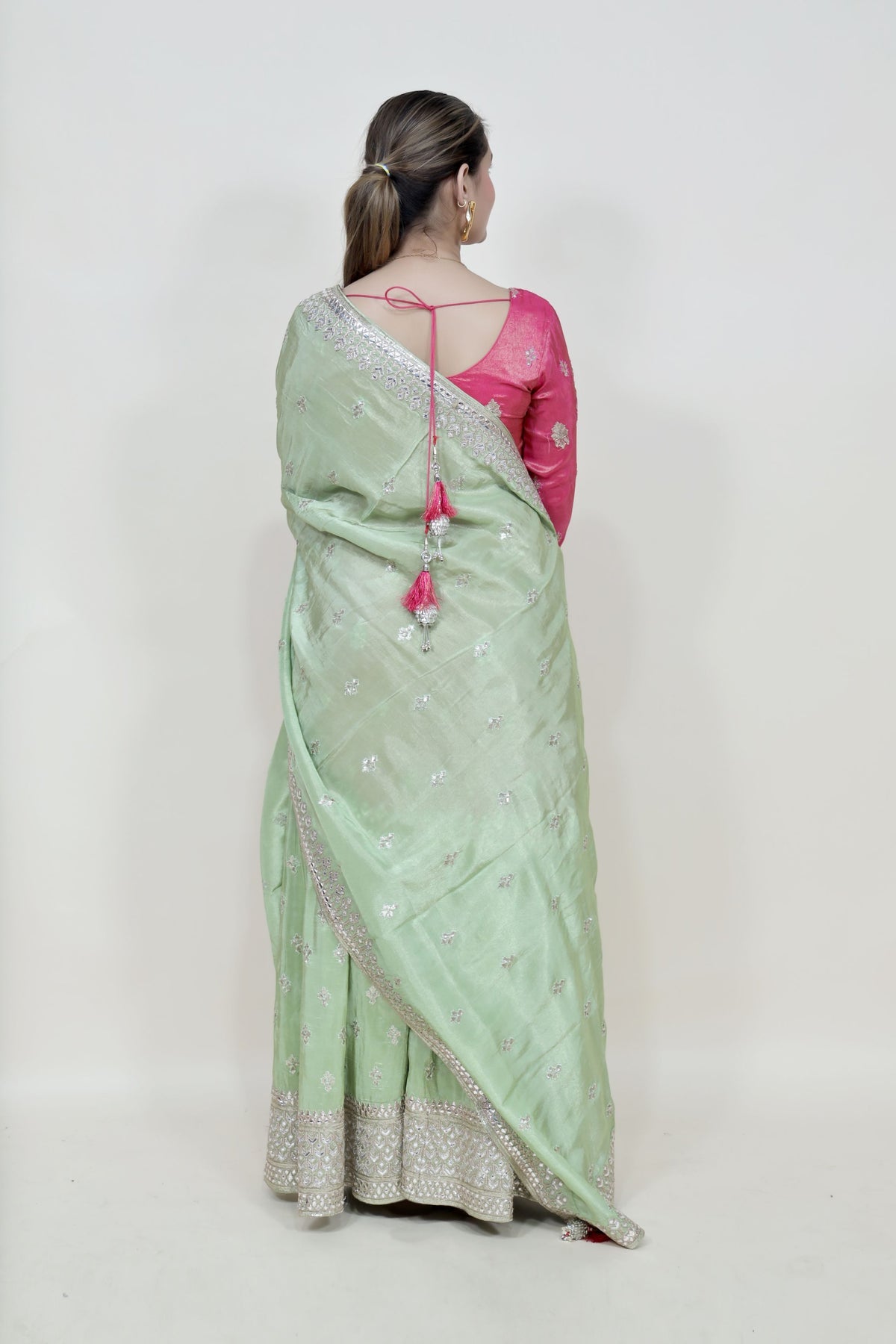 Majenta & Green Color Floral Motif Sharara Set