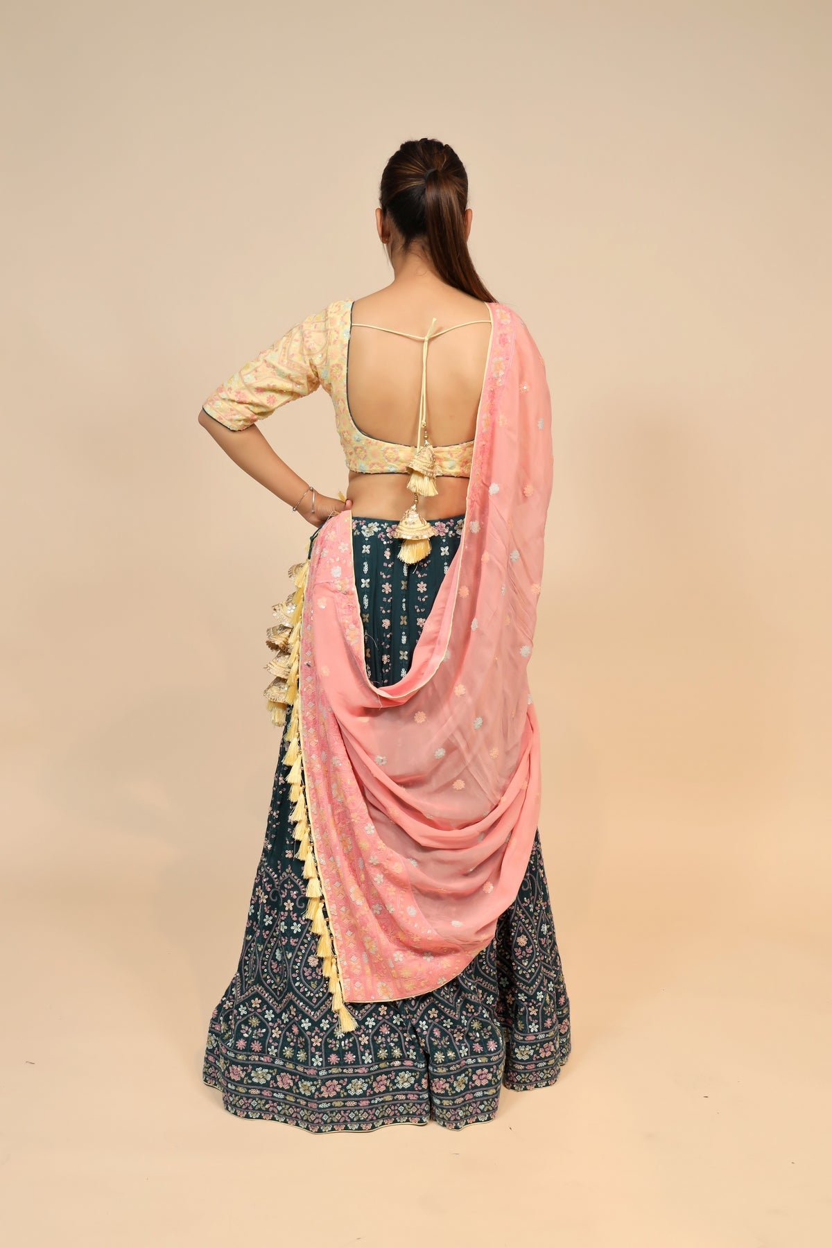 Dazzling Georgette Lehenga with Sequins