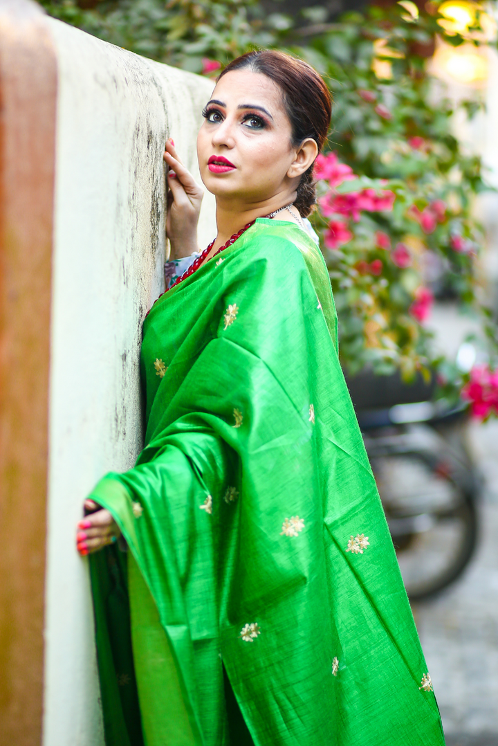 Embroidered Muga Silk Saree Saat Phere (SAREE)