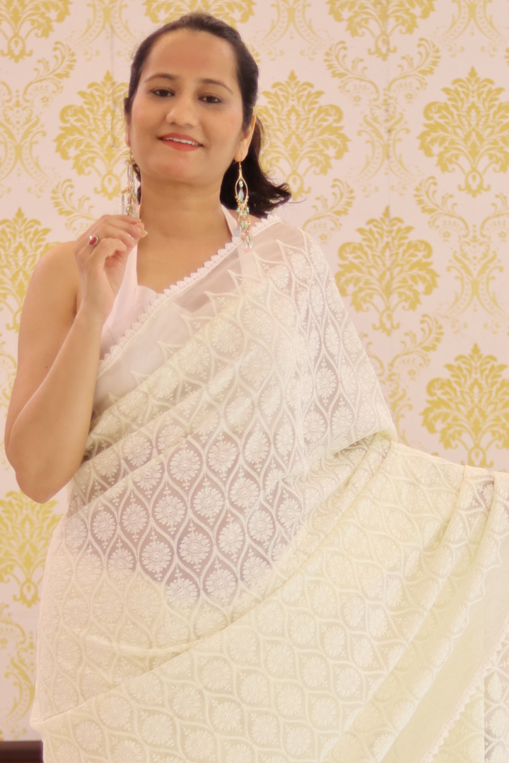 Chikankari Georgette Saree Hanseeka (SAREE)