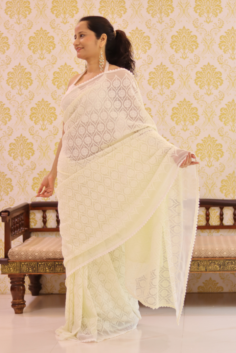 Chikankari Georgette Saree Hanseeka (SAREE)