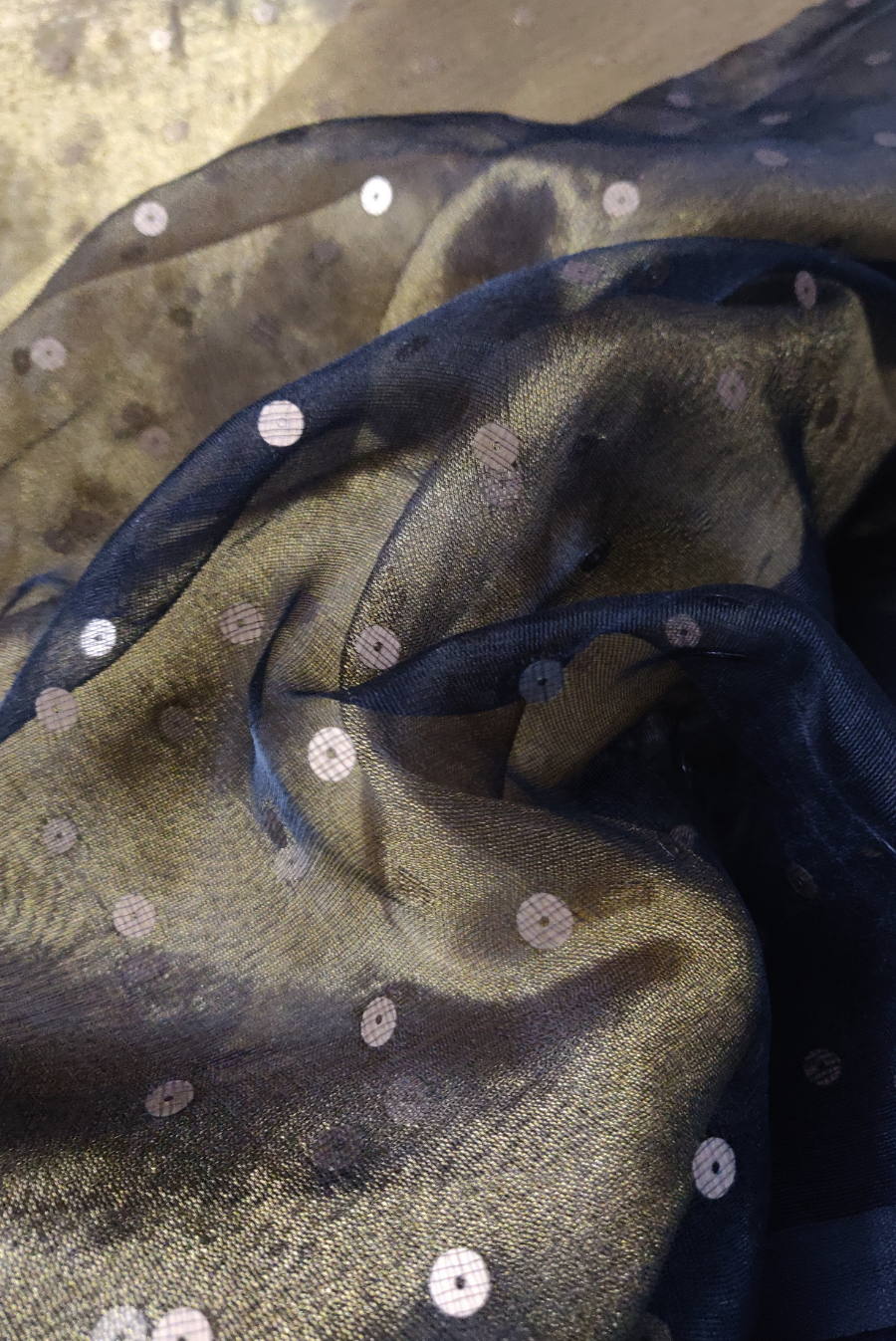 Muslin Silk Sequin Saree Taara Mandal (SAREE)