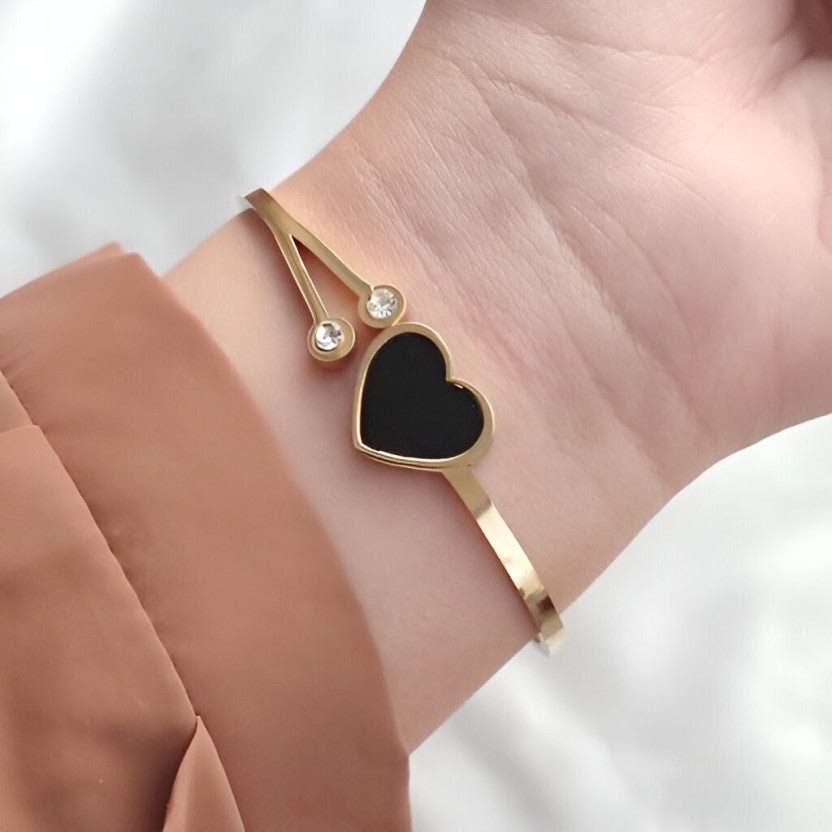 Stainless Steel Gold-plated Heart Shape Bracelet