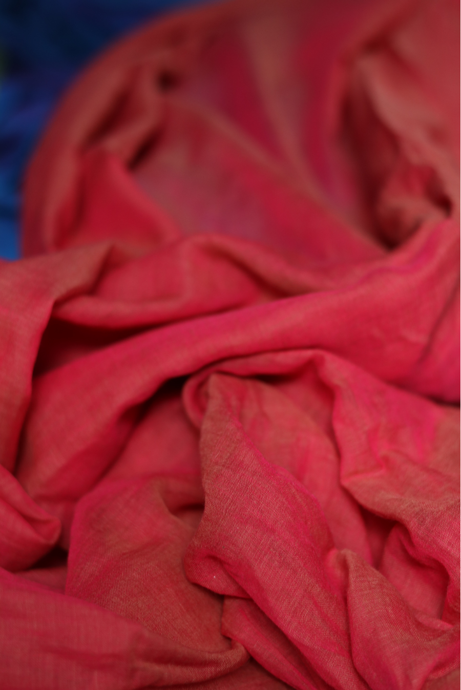 Mulmul Saree with Block Printed Tassels Mitti sa Bhoora (SAREE)