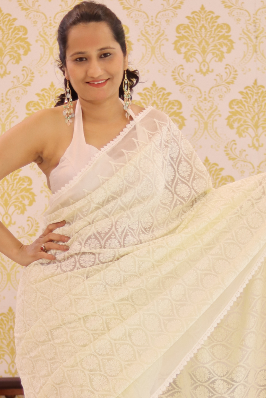 Chikankari Georgette Saree Hanseeka (SAREE)
