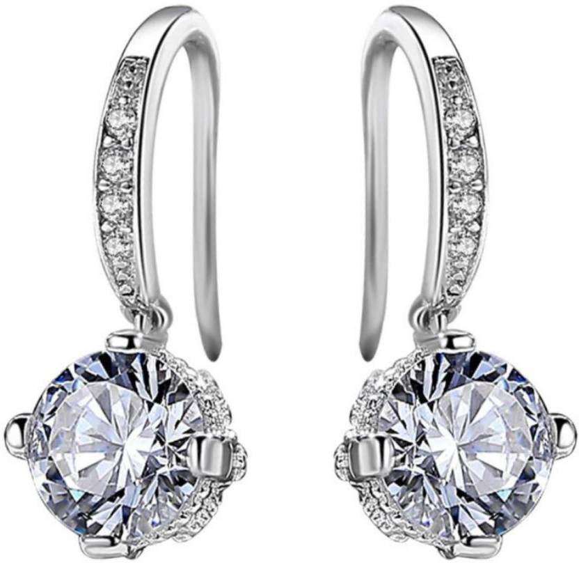 Super Solitaire Drop Earrings For Women