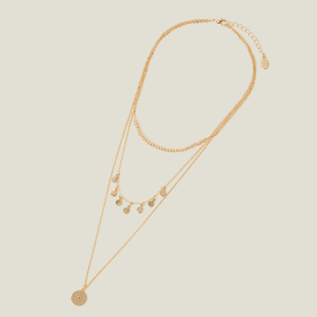 London Women's Layered Filigree Necklace-Gold