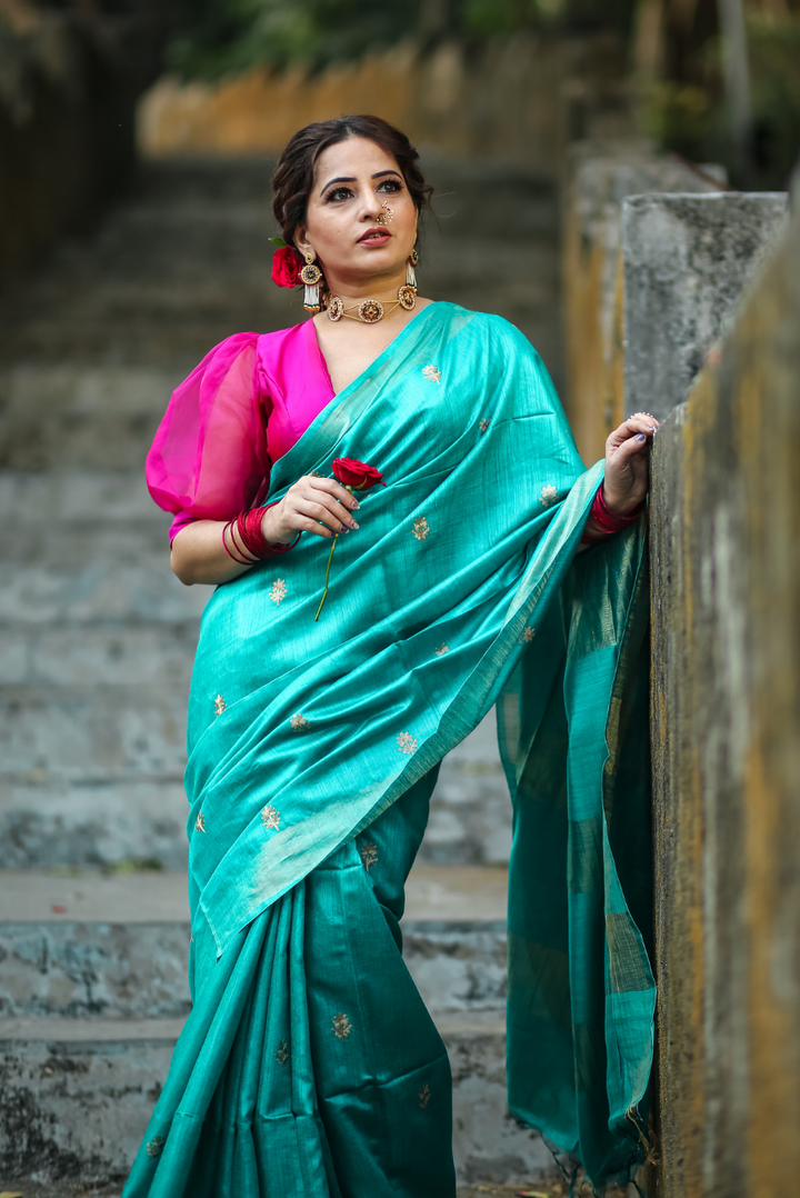 Embroidered Muga Silk Saree Aashirvaad (SAREE)