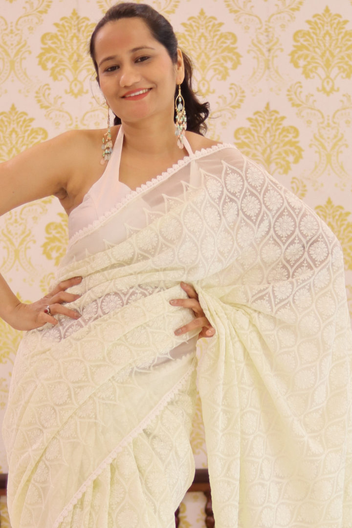 Chikankari Georgette Saree Hanseeka (SAREE)