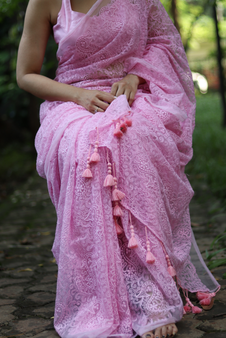 Fully Embroidered Net Saree Princess and her Elves (SAREE)