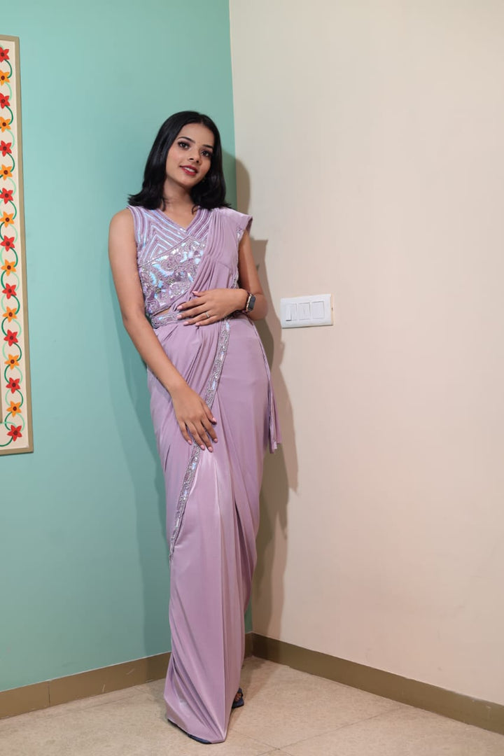 Light Pink Lycra Saree