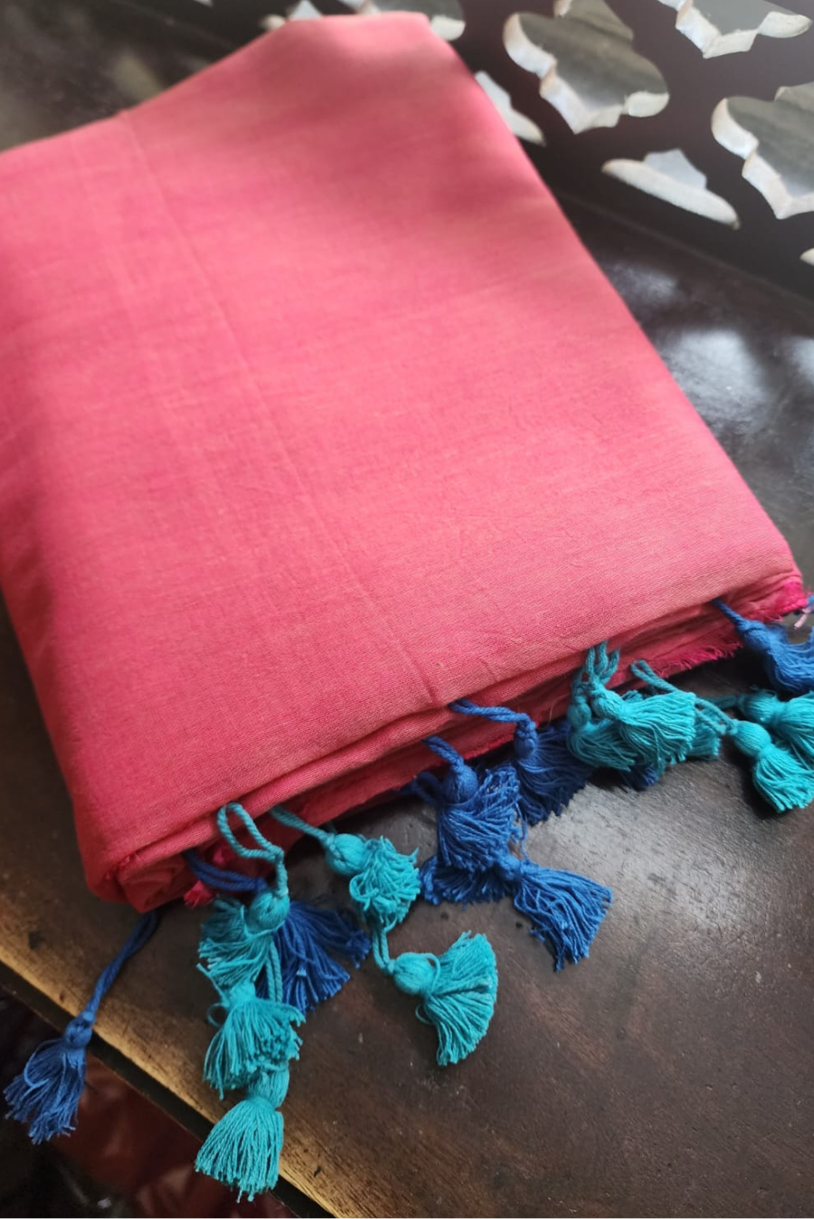Finest Mulmul Tassel Saree Indra-Dhanush-18 (SAREE)
