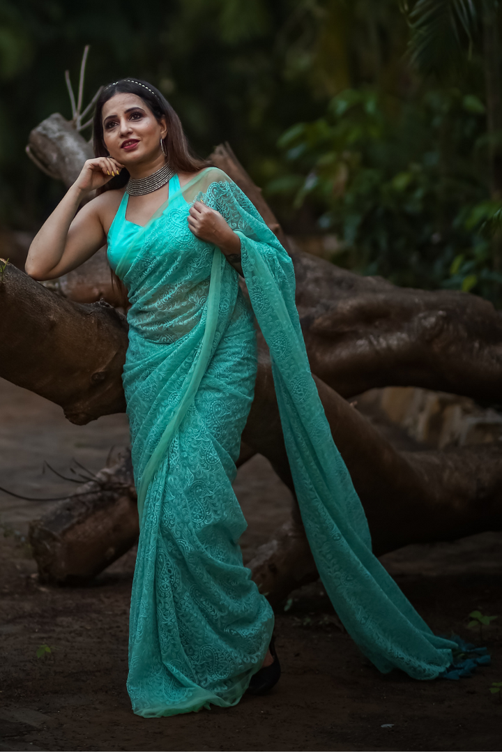 Fully Embroidered Net Saree The Fish-like Sea Princess (SAREE)