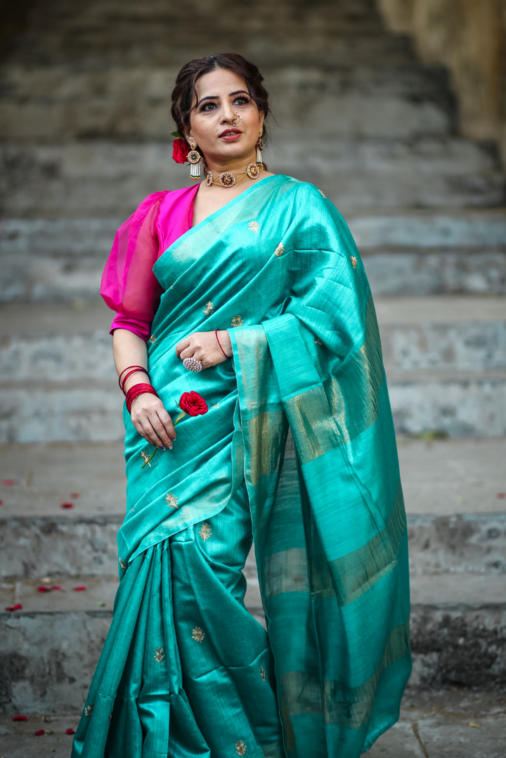 Embroidered Muga Silk Saree Aashirvaad (SAREE)