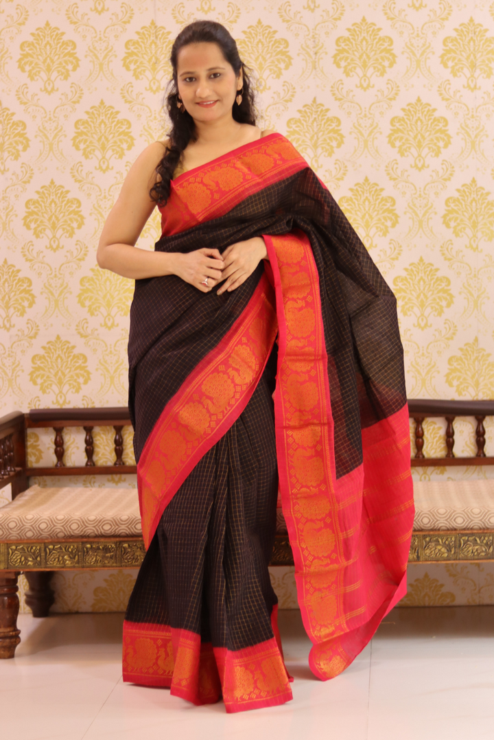 South Cotton Zari Border Saree Bhargavi (SAREE)