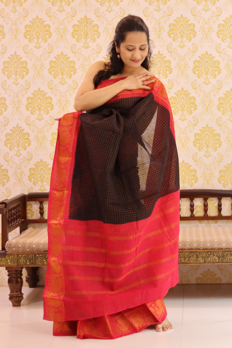 South Cotton Zari Border Saree Bhargavi (SAREE)