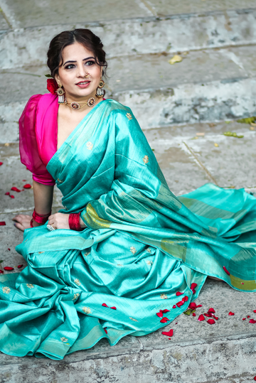Embroidered Muga Silk Saree Aashirvaad (SAREE)