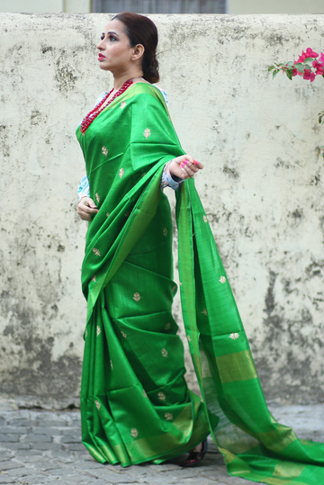 Embroidered Muga Silk Saree Saat Phere (SAREE)