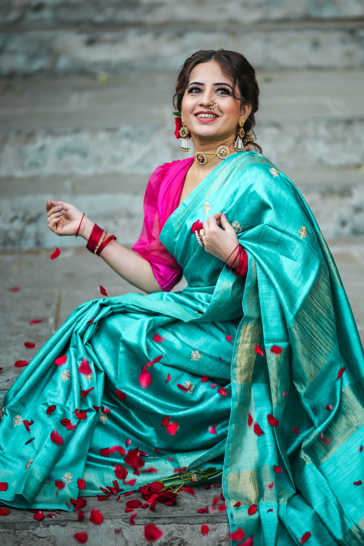 Embroidered Muga Silk Saree Aashirvaad (SAREE)