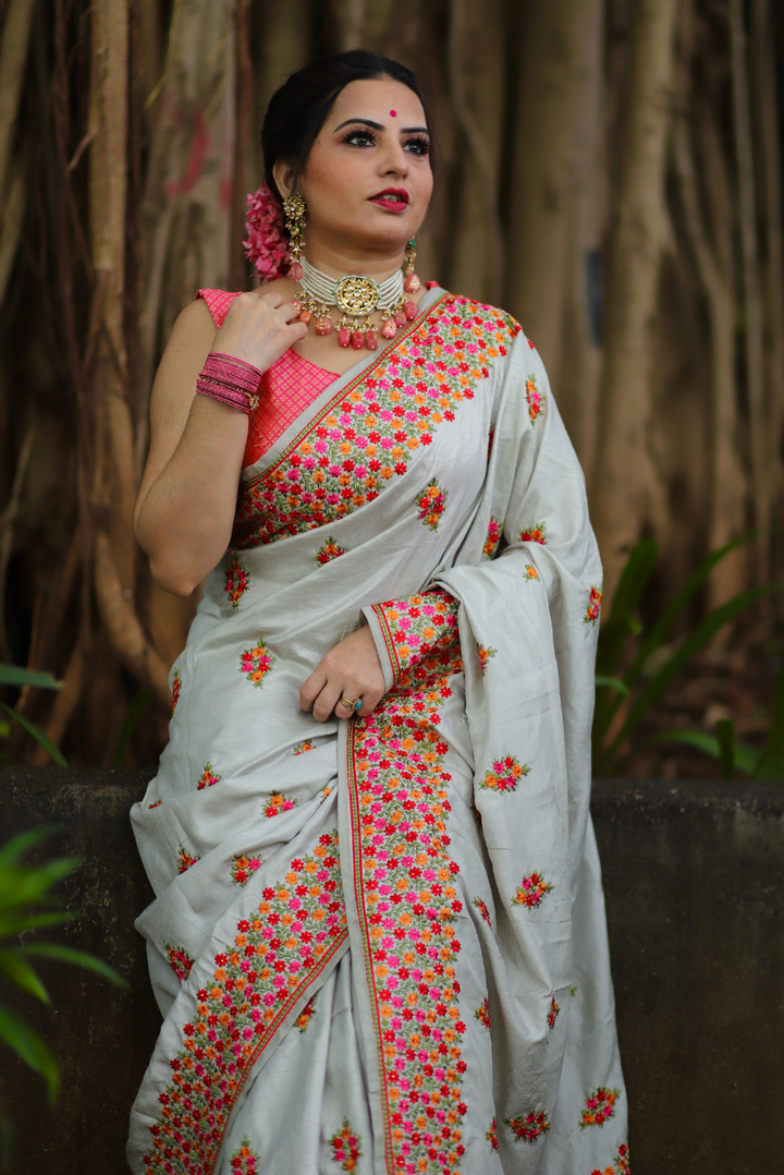 Embroidered Silk Saree Baharaa (SAREE)