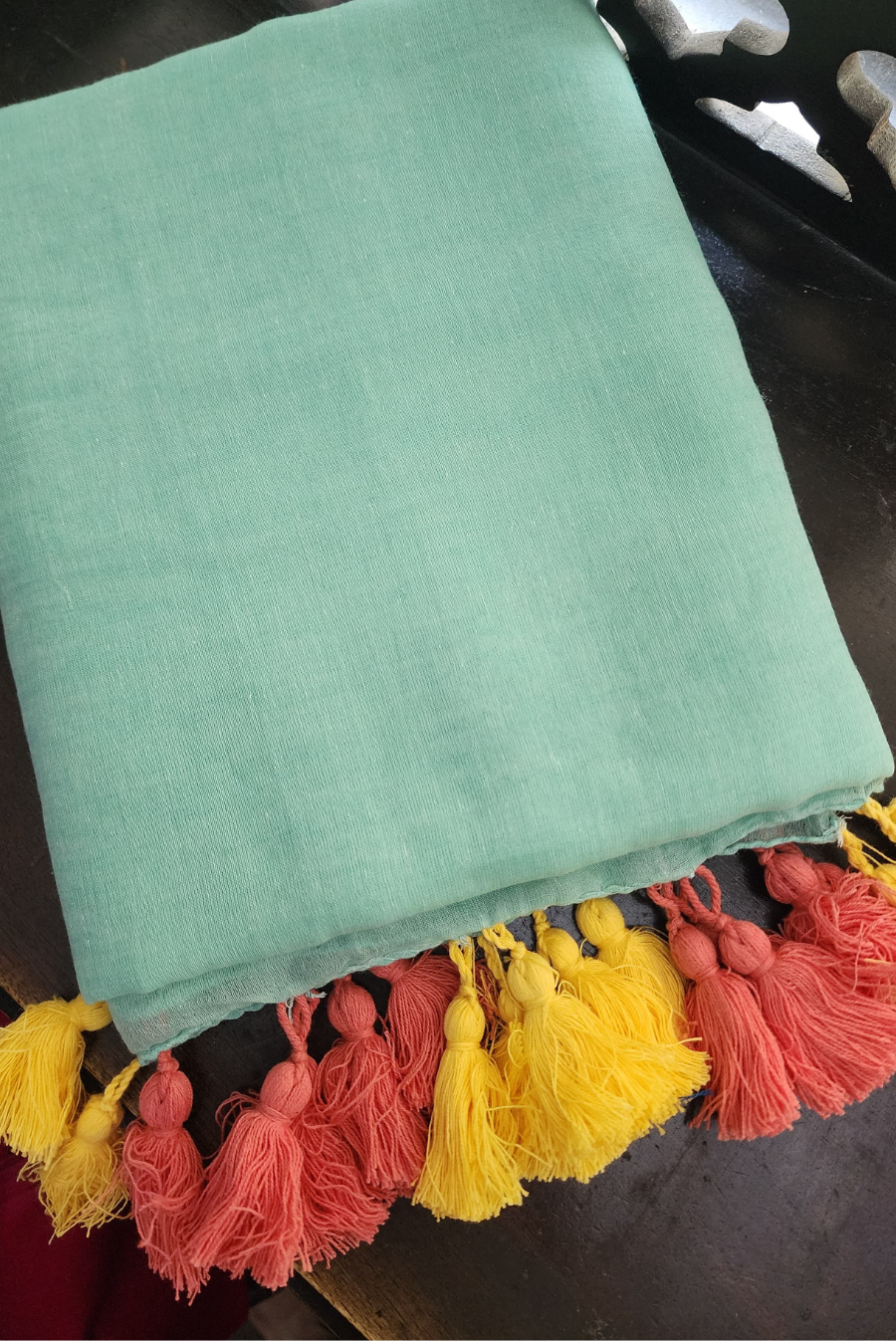 Finest Mulmul Tassel Saree Indra-Dhanush-13 (SAREE)