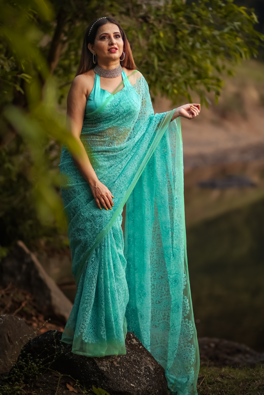 Fully Embroidered Net Saree The Fish-like Sea Princess (SAREE)