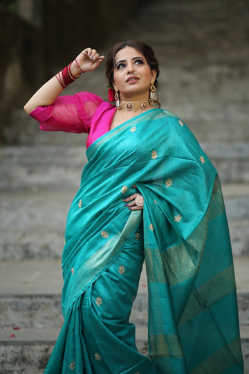 Embroidered Muga Silk Saree Aashirvaad (SAREE)