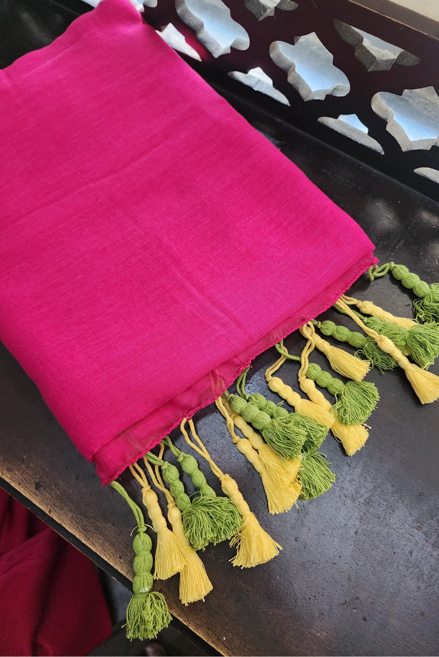 Finest Mulmul Tassel Saree Indra-Dhanush-14 (SAREE)