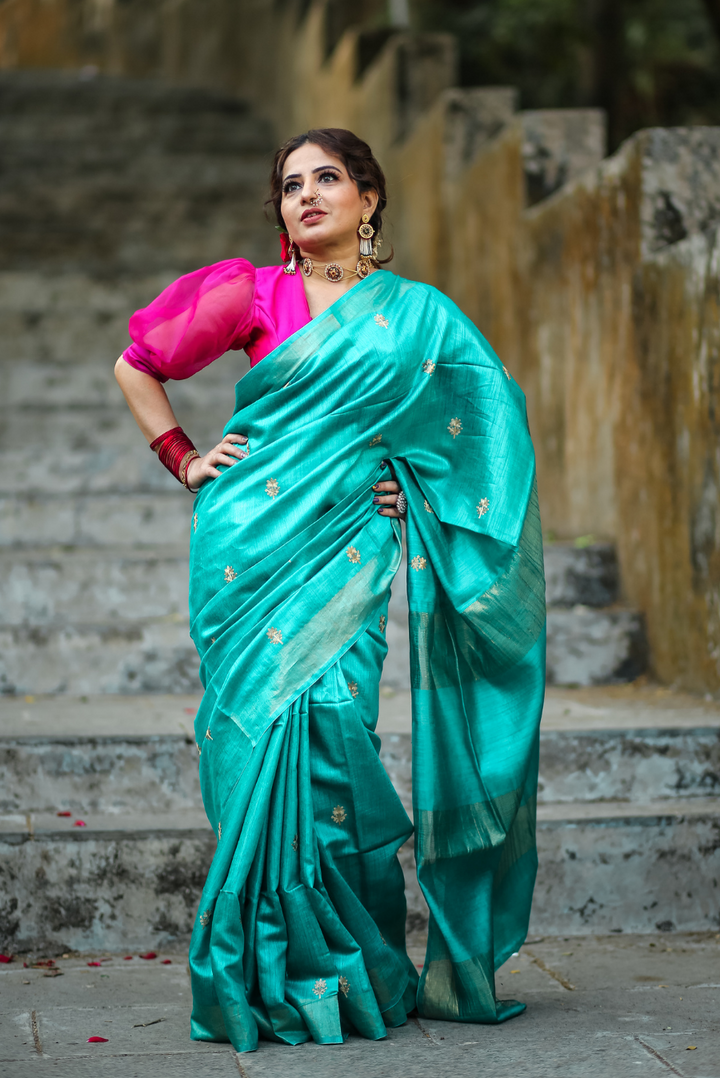 Embroidered Muga Silk Saree Aashirvaad (SAREE)