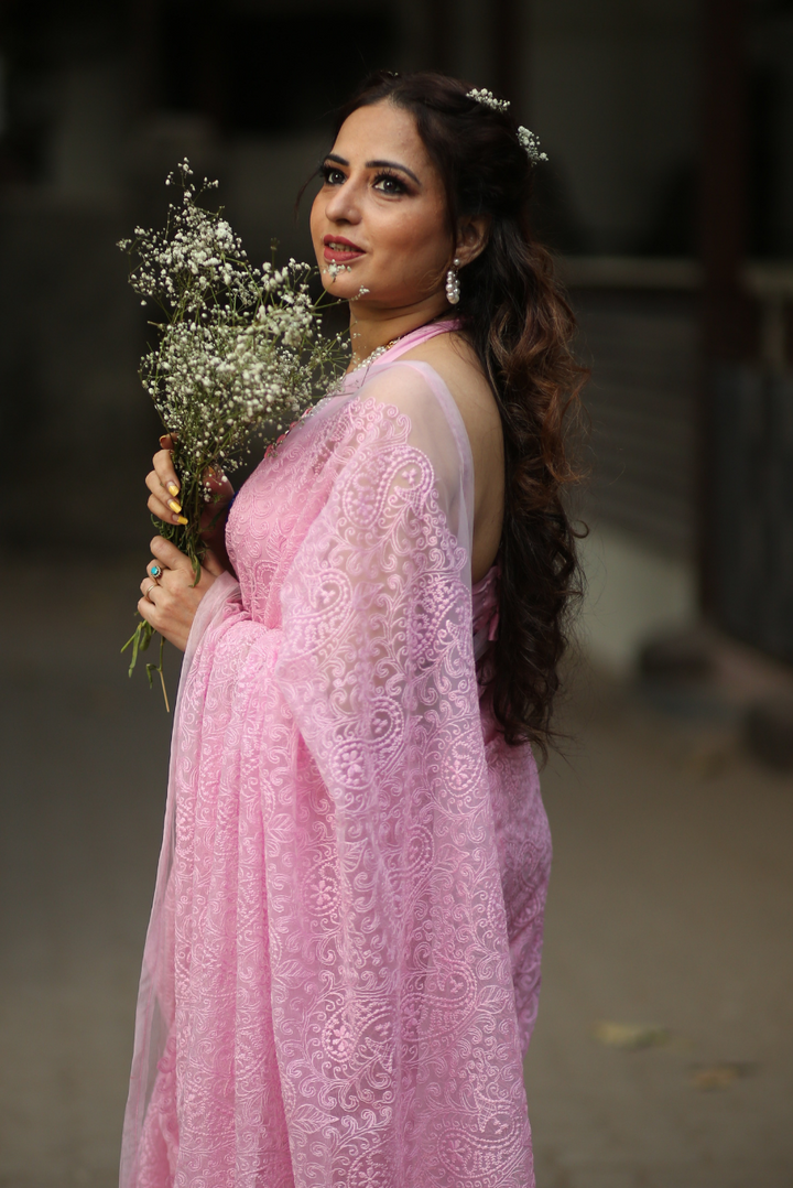 Fully Embroidered Net Saree Princess and her Elves (SAREE)