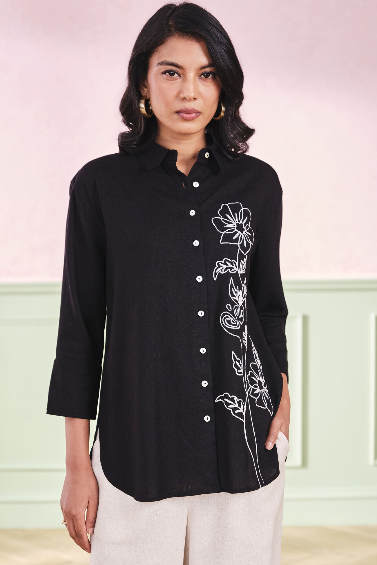 Floral Eclipse Viscose Blend Shirt