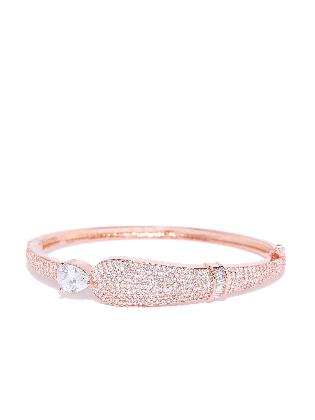 Rose Gold-Plated American Diamond Studded Bracelet