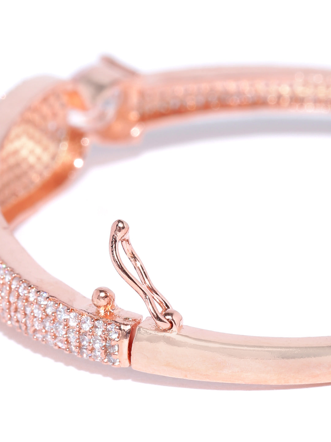 Rose Gold-Plated American Diamond Studded Bracelet