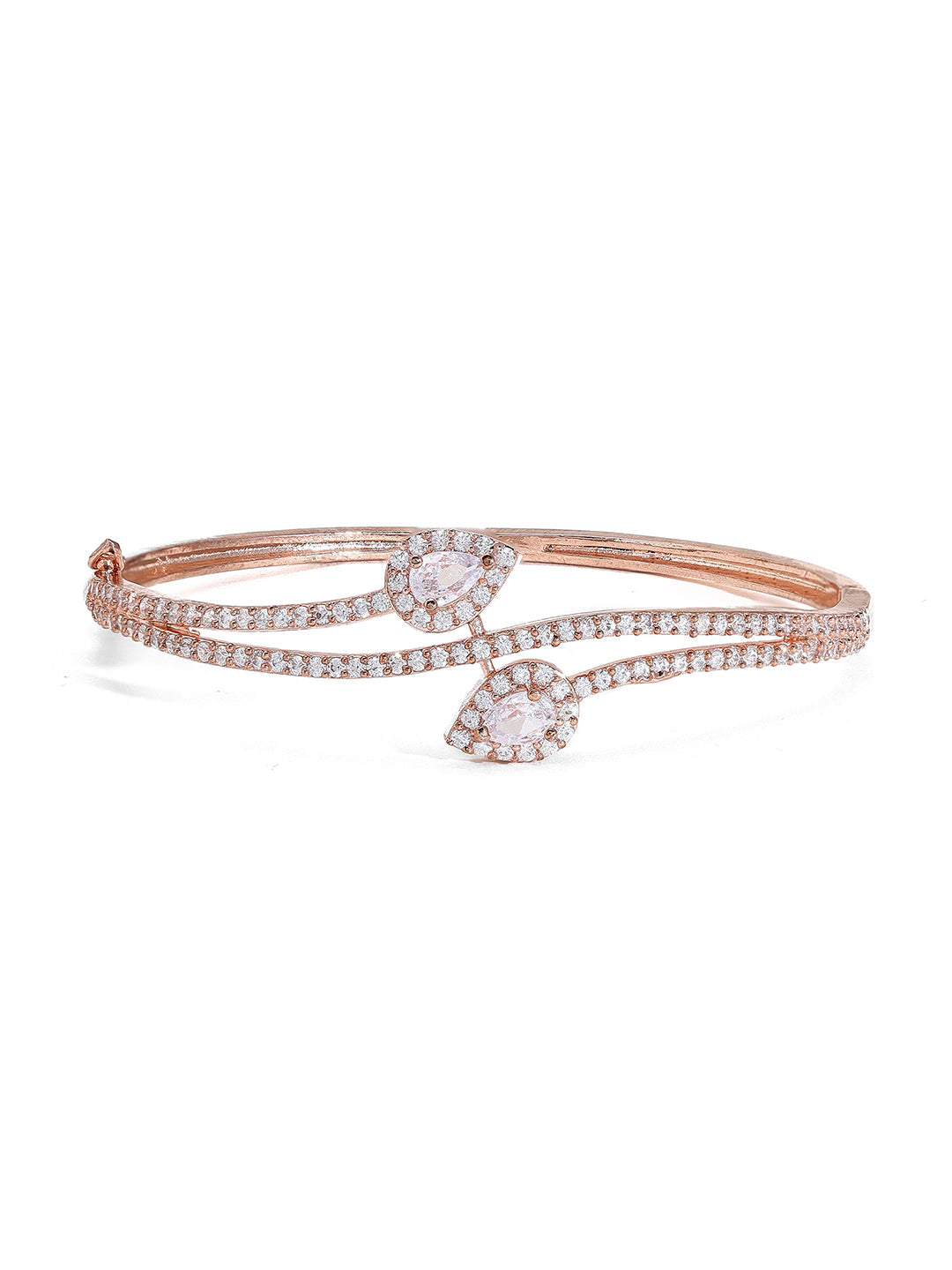 Rose Gold-Plated Bracelet with Graceful Leaf Design
