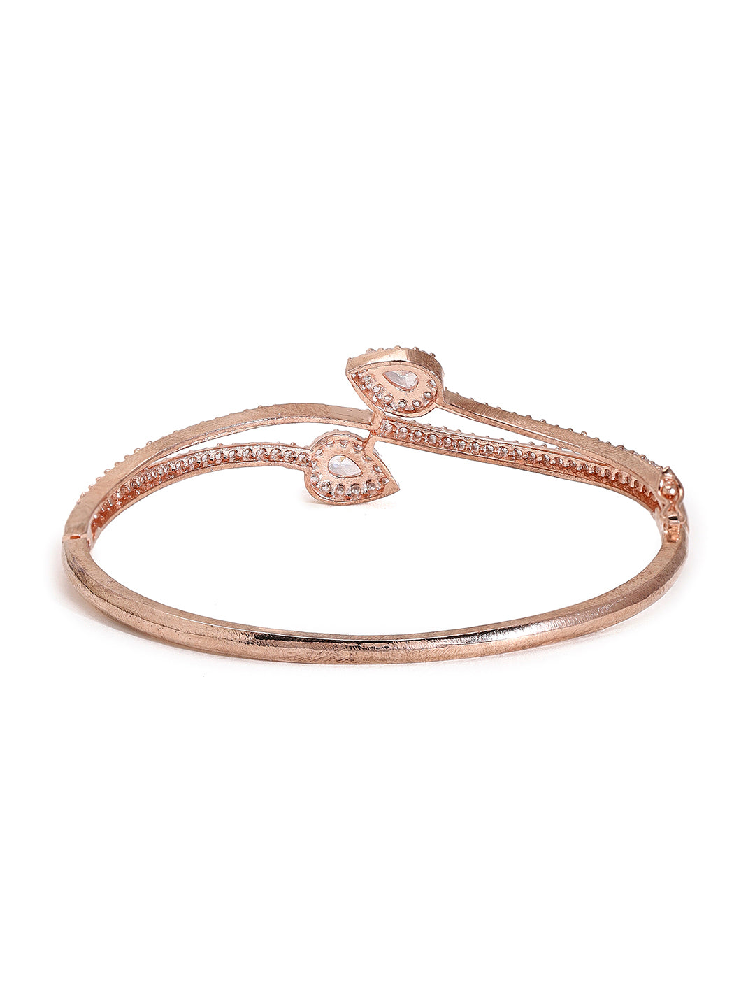 Rose Gold-Plated Bracelet with Graceful Leaf Design