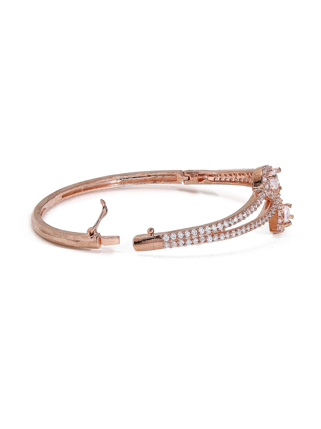 Rose Gold-Plated Bracelet with Graceful Leaf Design