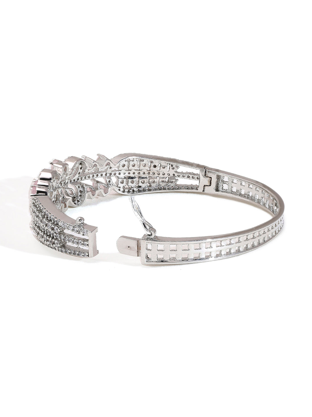American Diamond Sparkle on Silver-Plated Bracelet