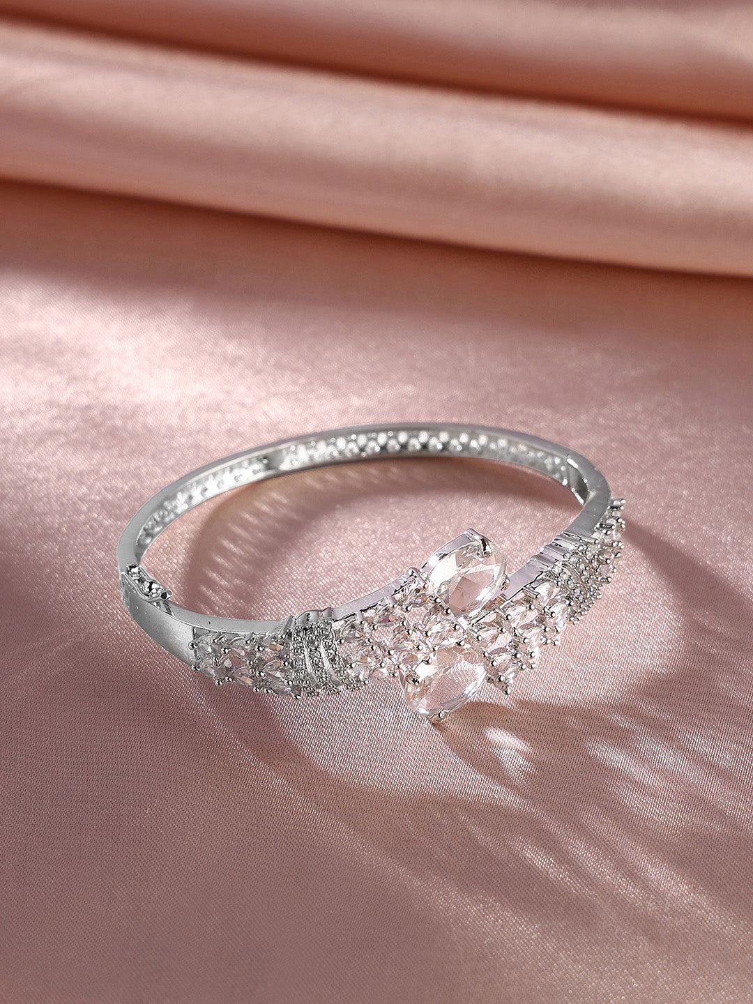AD Transparent Stone Drop Design Stylish kada Bracelet