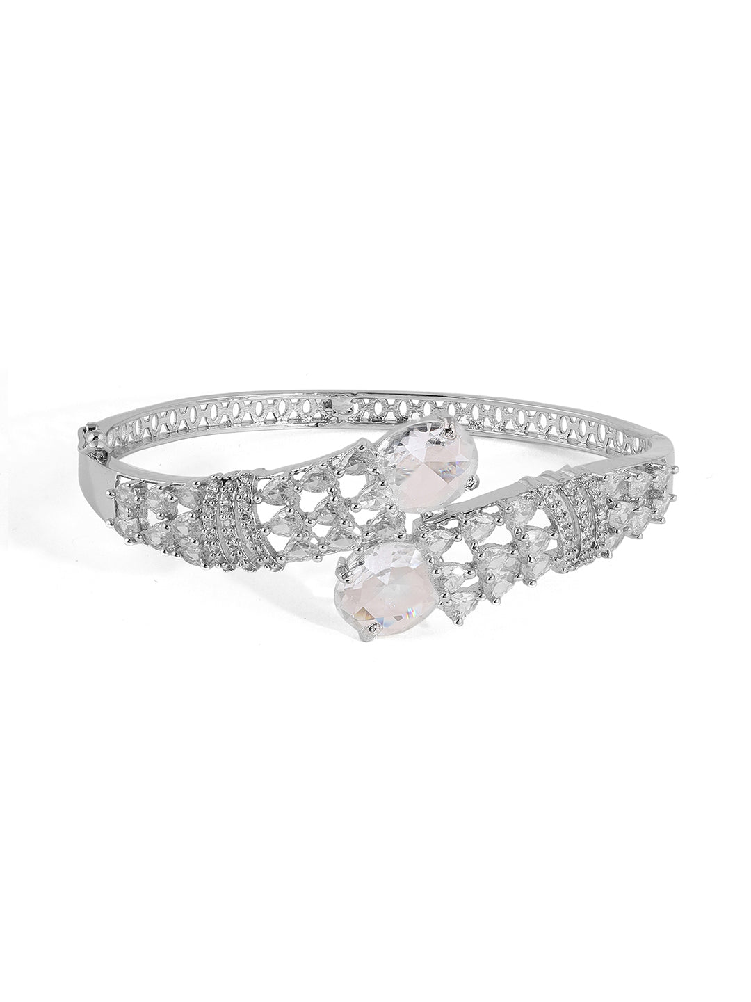 AD Transparent Stone Drop Design Stylish kada Bracelet
