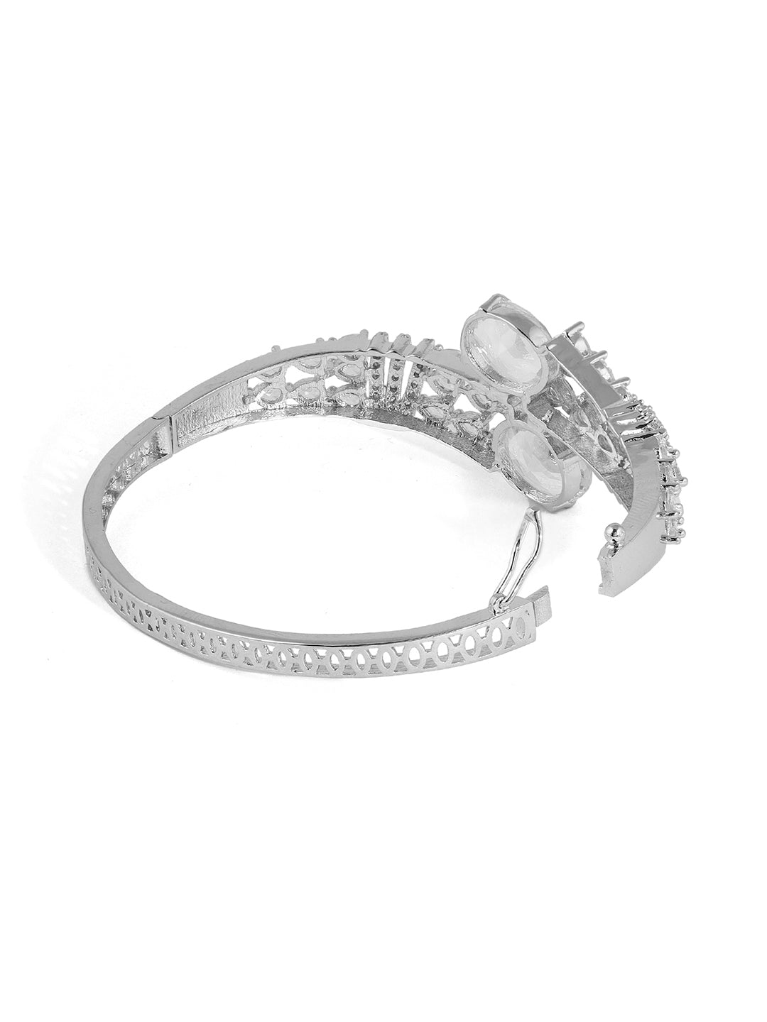 AD Transparent Stone Drop Design Stylish kada Bracelet