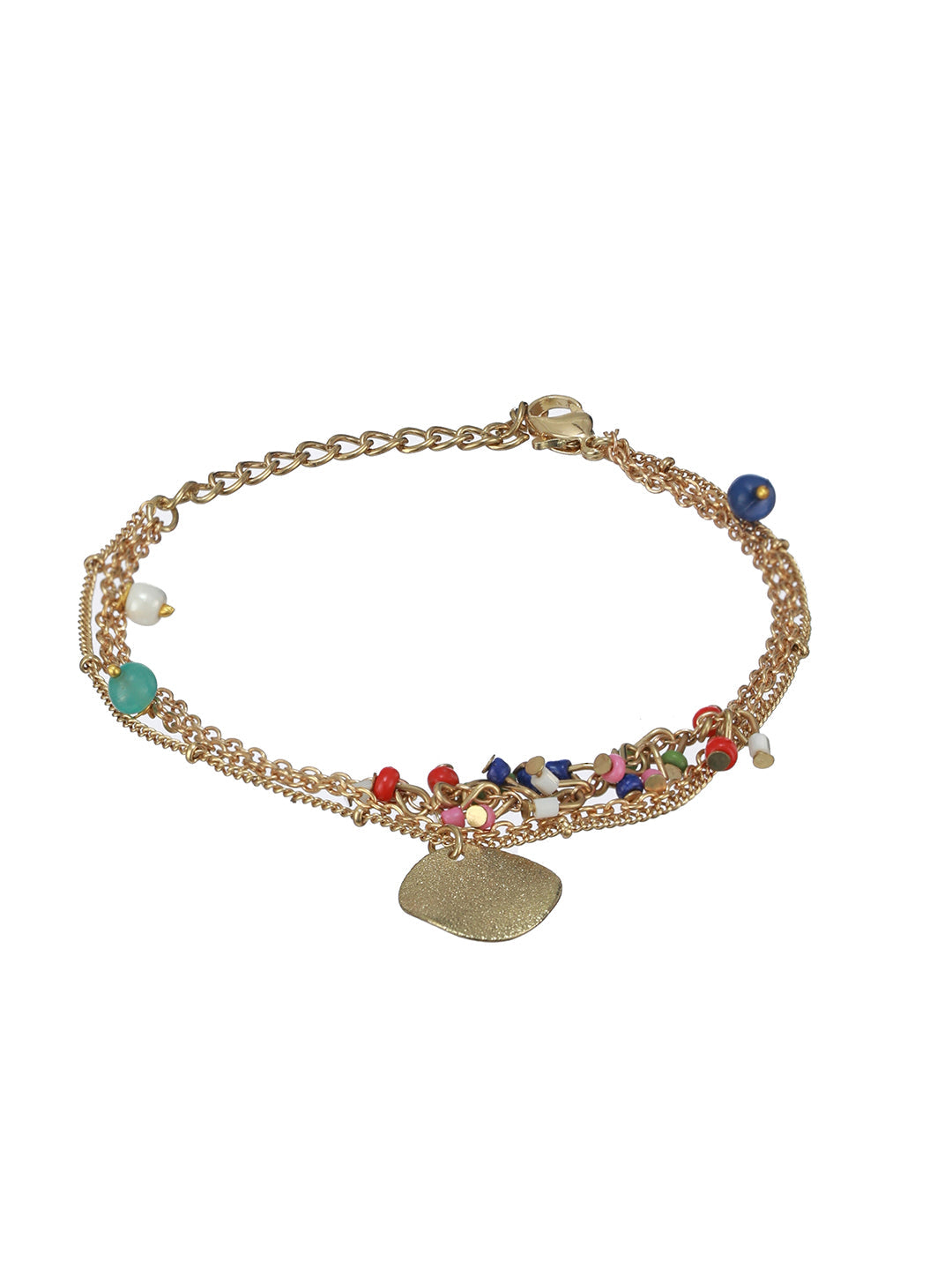Prita by Multilayer Beaded Link Coin Gold-Plated Bracelet