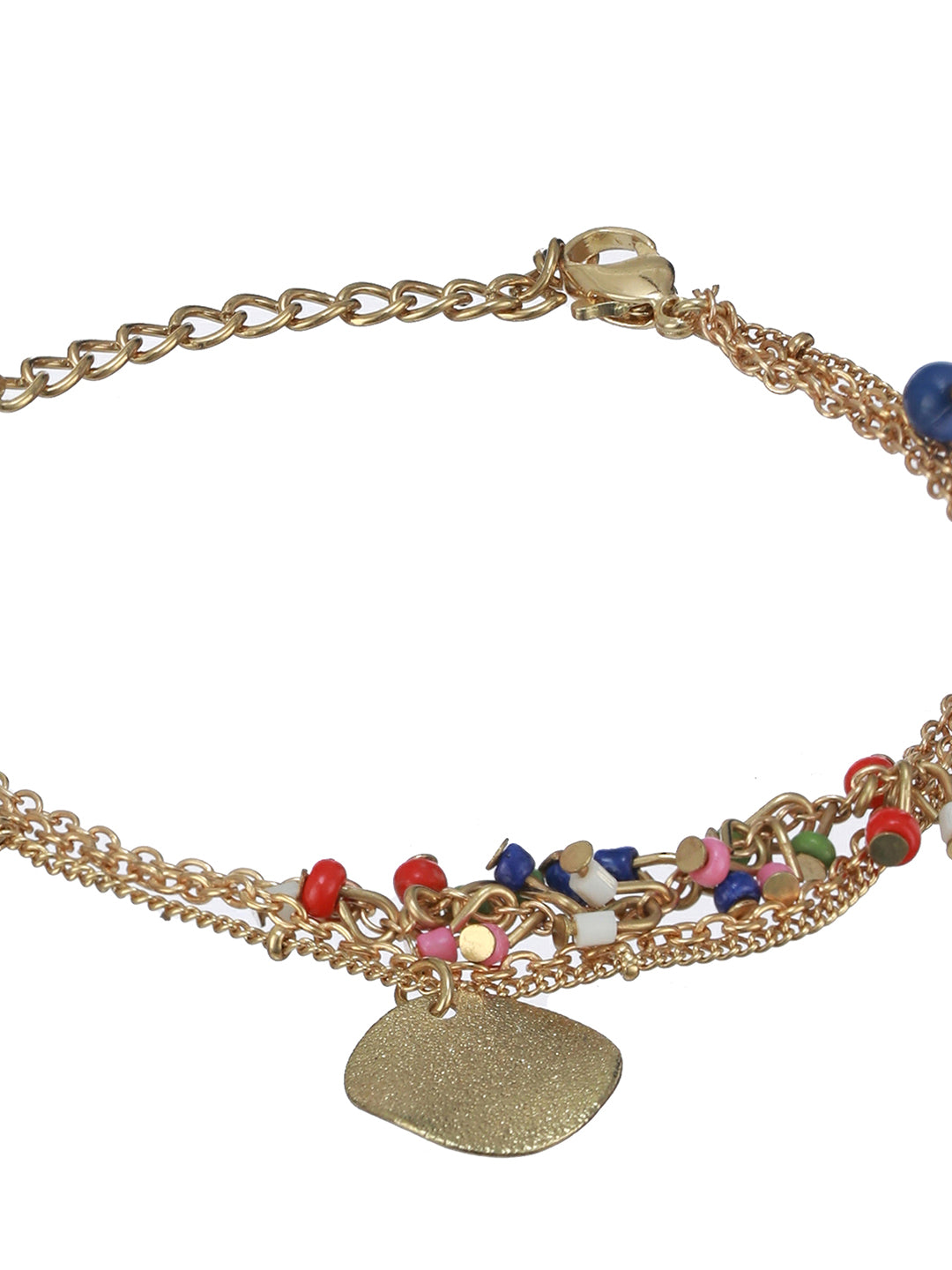 Prita by Multilayer Beaded Link Coin Gold-Plated Bracelet