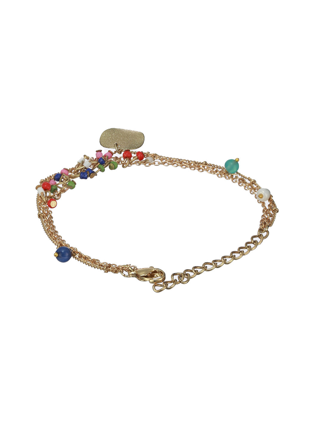 Prita by Multilayer Beaded Link Coin Gold-Plated Bracelet