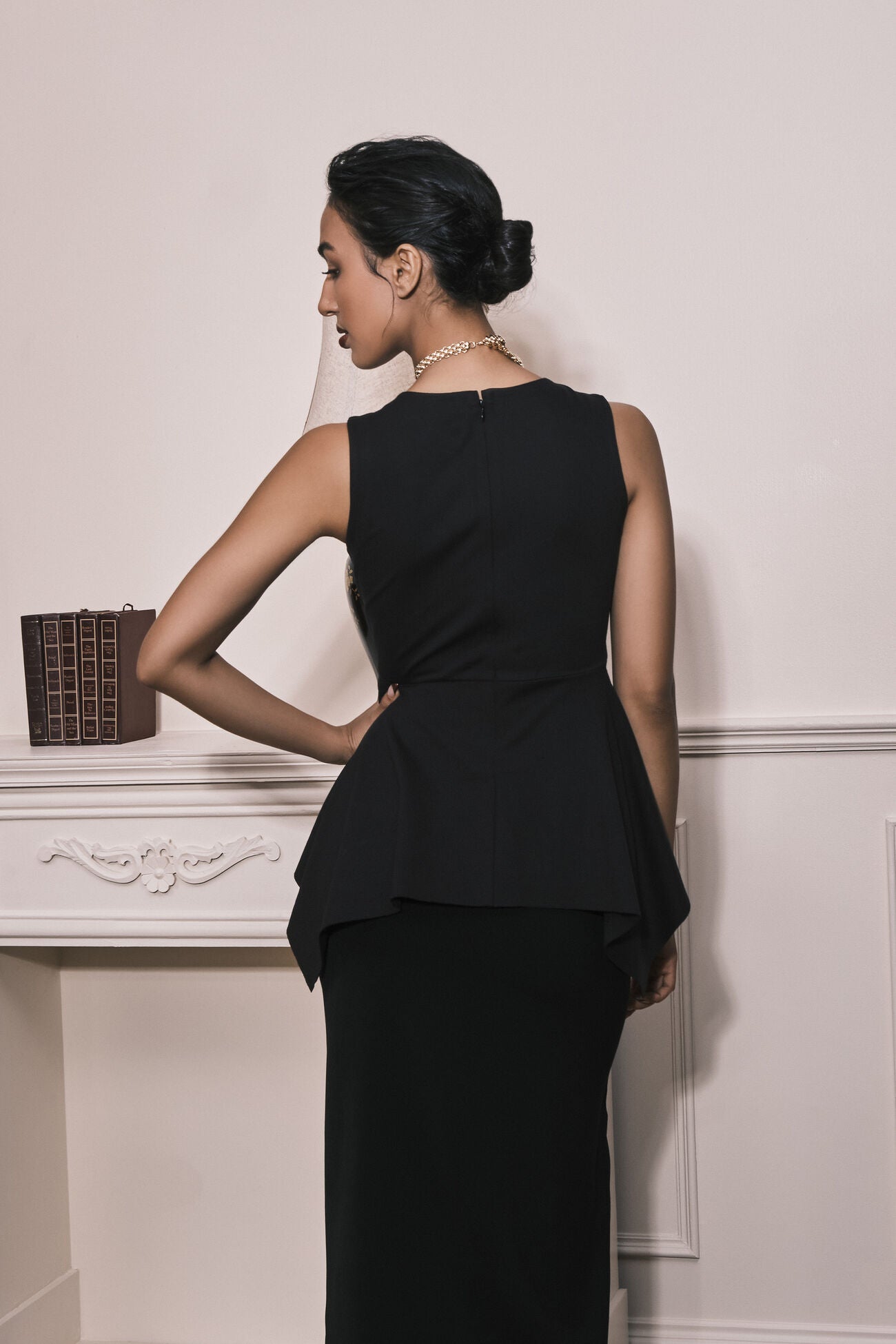 'Gold' Shoulders Peplum Top