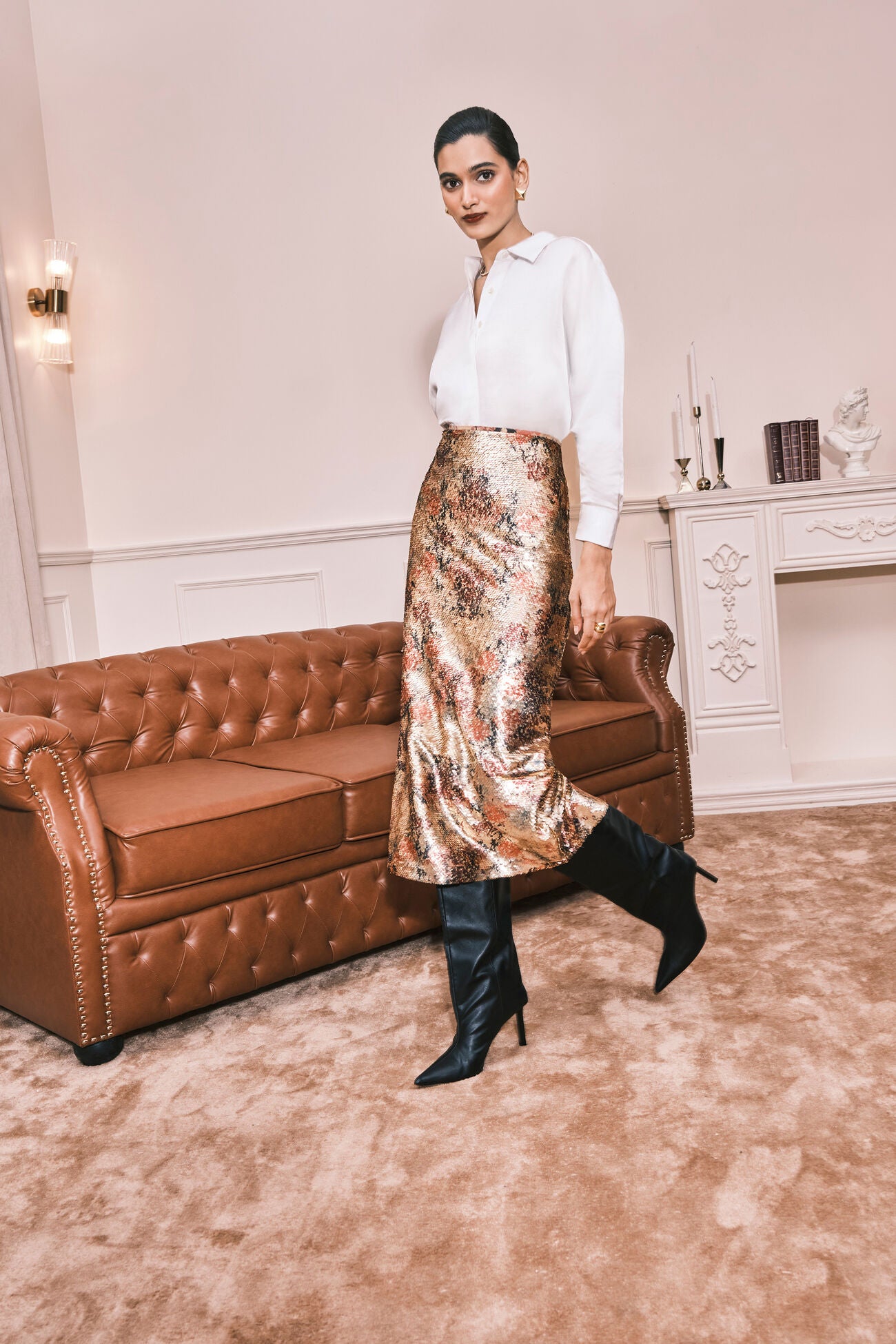Queen Bee Linen Satin Shirt