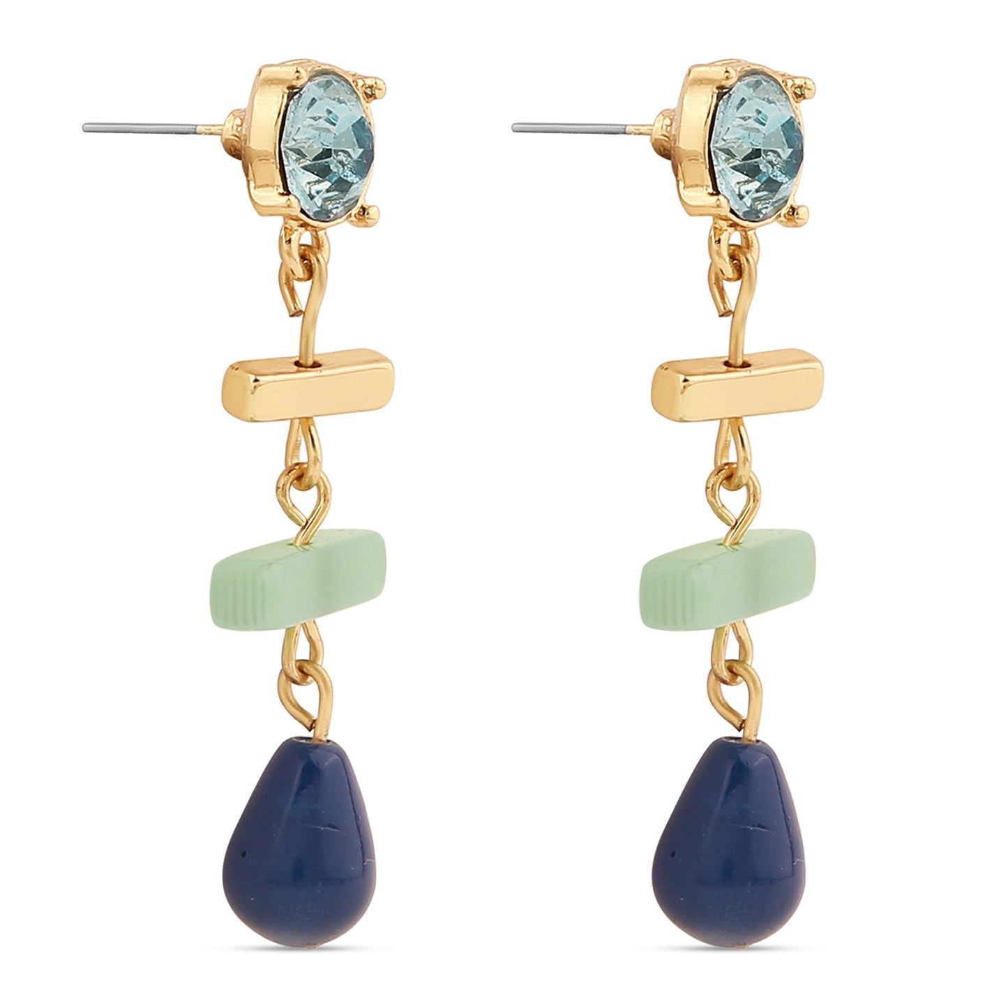 London Women's Mixed Shape Stone Drop Earring