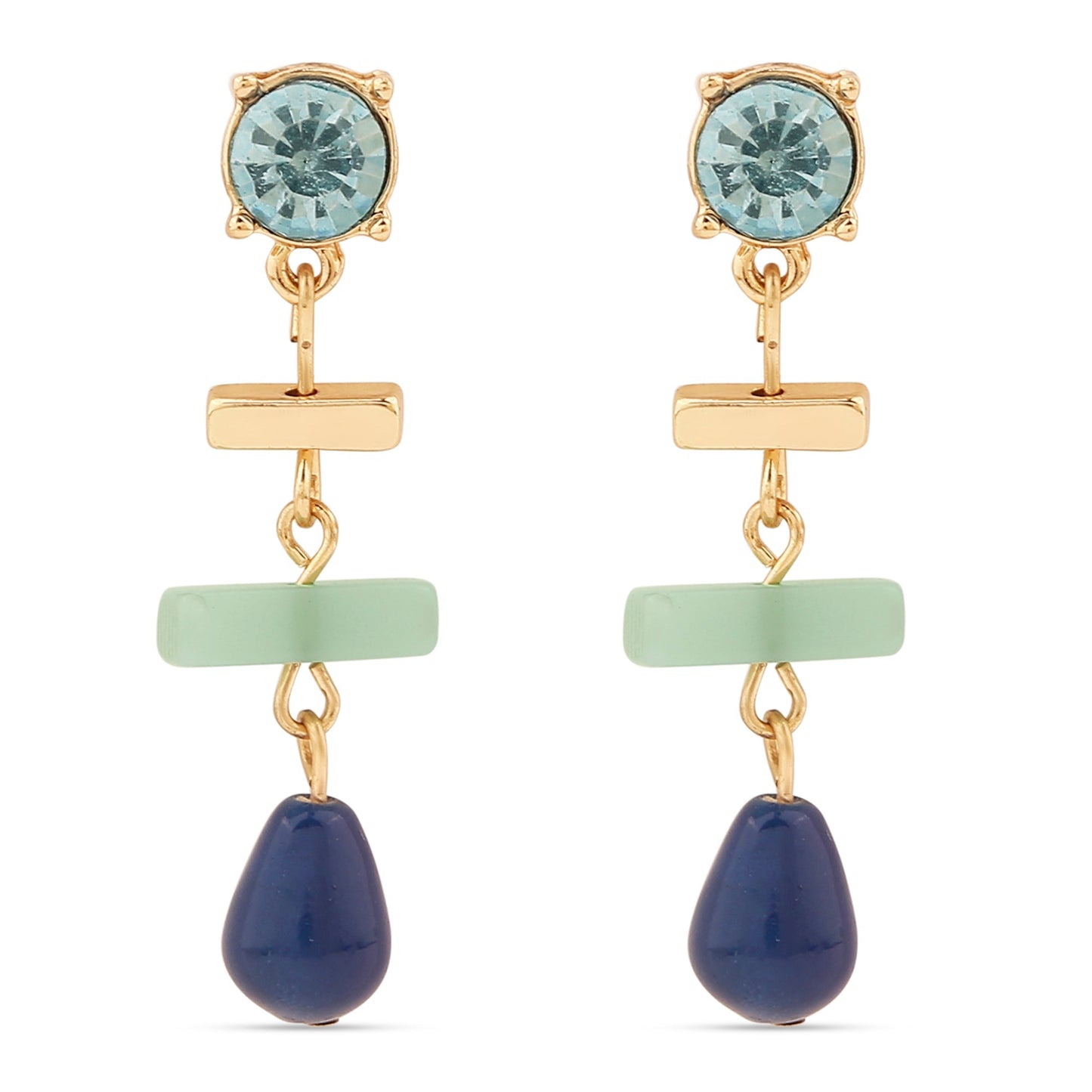 London Women's Mixed Shape Stone Drop Earring