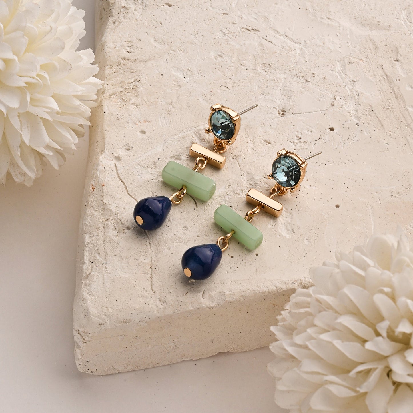London Women's Mixed Shape Stone Drop Earring