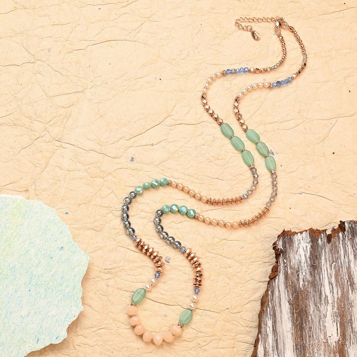 London Women's Multi Long Beaded Necklace