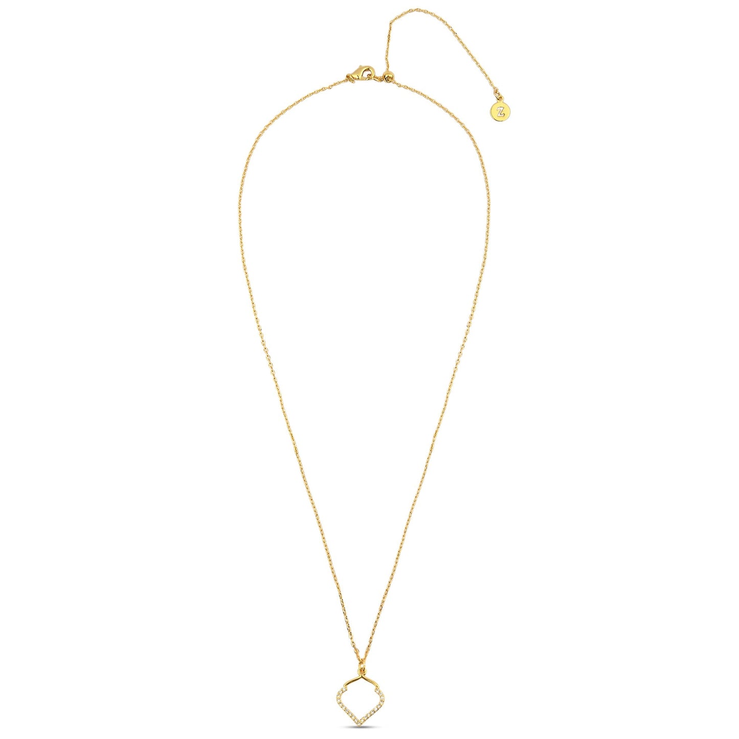 London Women's Z Real Gold-Plated Cubic Zirconia Pendant Set Necklace